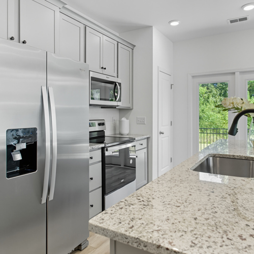 Kitchen with stainless steel appliances