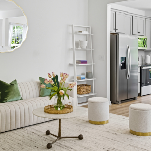 Living room and kitchen